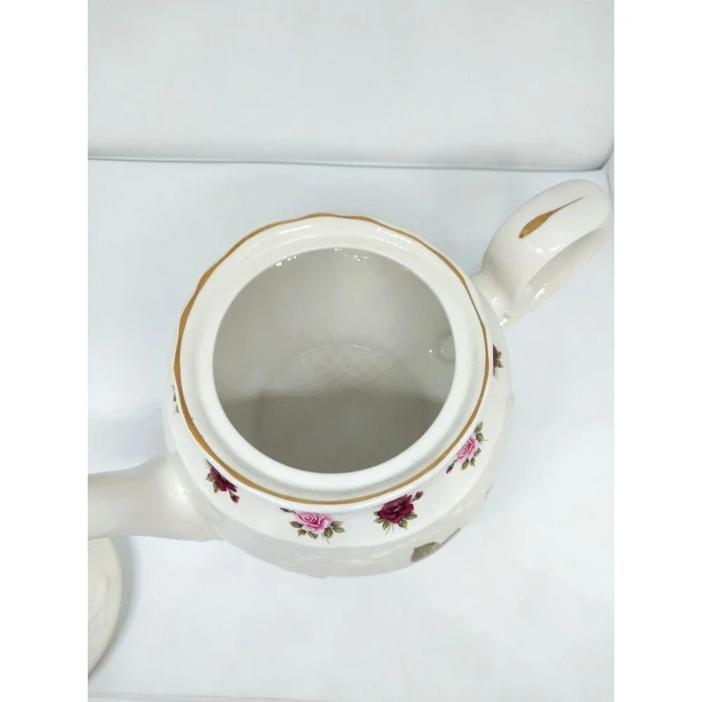 Vintage Crown Dorset Teapot Roses Staffordshire Fine Ceramics England